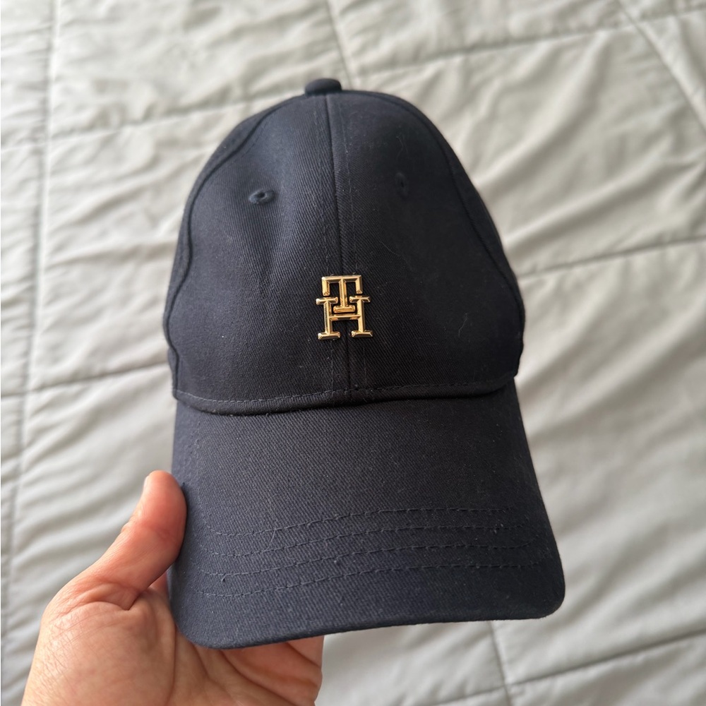Tommy Hilfiger Black Cap with Gold Emblem